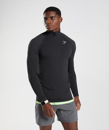 Pánské Accessories Gymshark Vital Light 1/4 Zip Černé Šedé | CZ 2760UZG